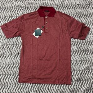 Marbas Men's Red striped Polo Golf Shirt-size S (BNWT) Made in Italy